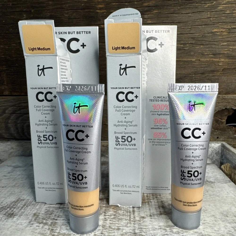 IT Cosmetics CC Cream Light Medium 12ml - Set of 2 | MSRP = $38